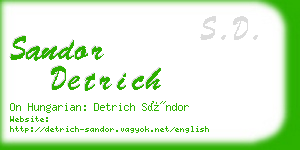 sandor detrich business card